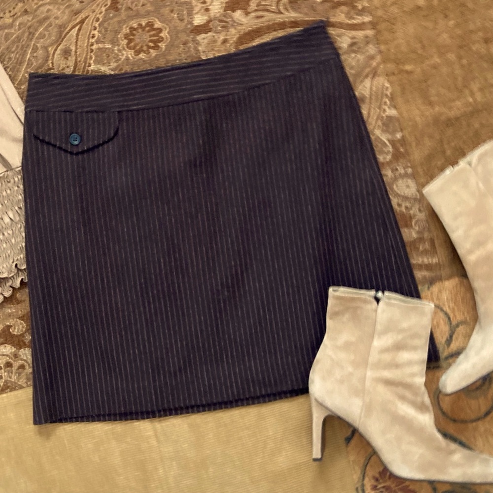 SKIRT Pin Striped BANANA REPUBLIC Wool-Blend